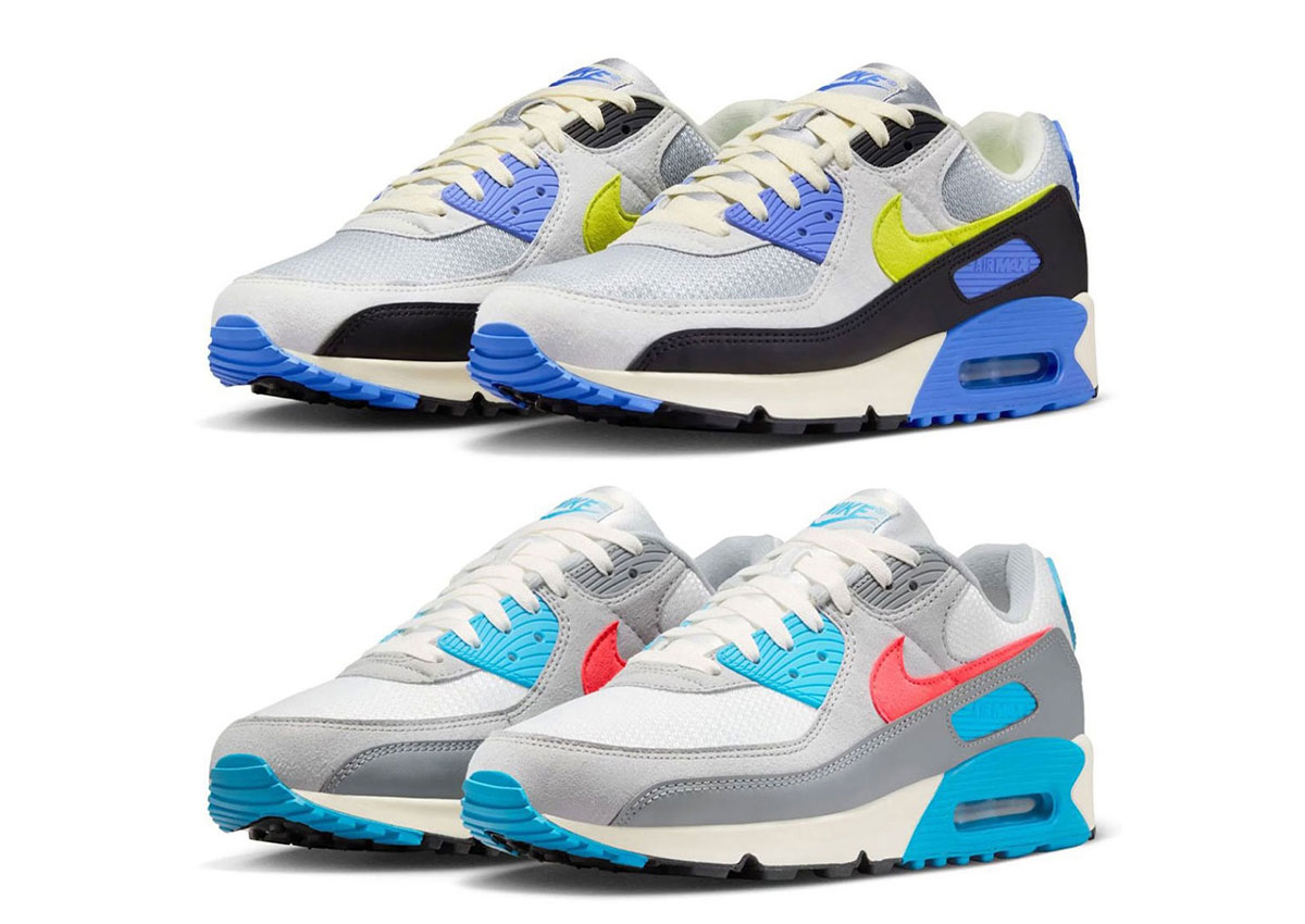 Nike Brightens The Air Max 90 in “Photo Blue/Cyber” and “Cool Grey/Infrared 23”