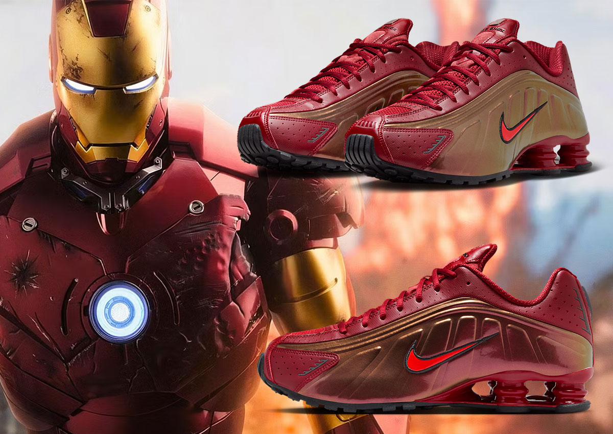 Nike Shox R4 “Iron Man” Delivers A Futuristic Red-and-Bronze Colorway