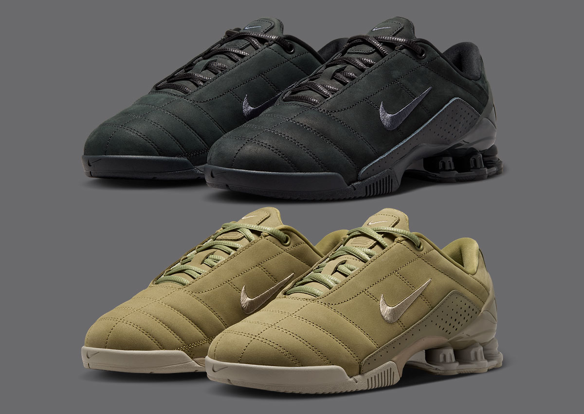 Nike Total 90 Shox Magia Suede Dresses Up in “Neutral Olive” and “Off-Noir”