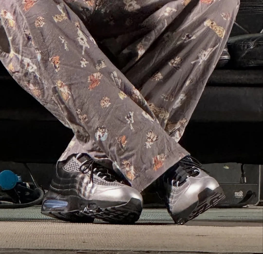 Palace Nike Air Max 95 Big Bubble worn with pants