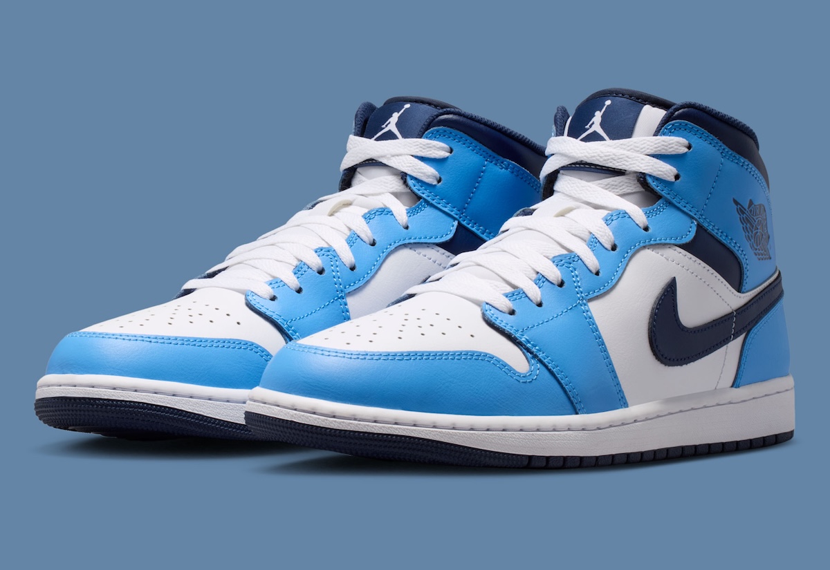 Air Jordan 1 Mid Gets Another Clean “UNC” Colorway