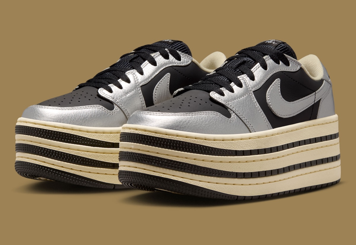 Air Jordan 1 Triple Stack “Metallic Silver” Offers A Bold Platform Twist