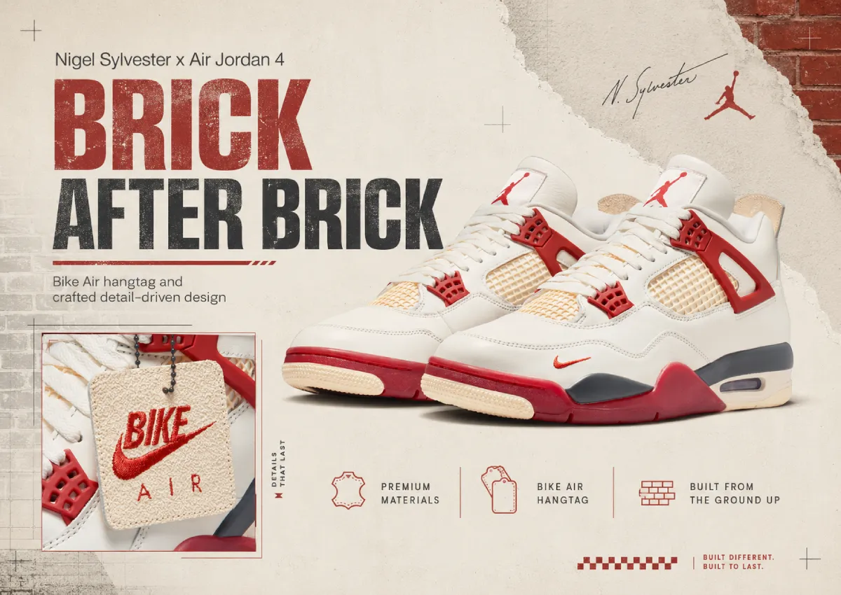 Air Jordan 4 Brick After Brick Nigel Sylvester double drop 22 mai 2026 - photo via Sneaker Bar Detroit