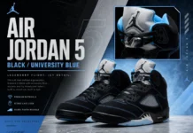 Air Jordan 5 “Black/University Blue” Returns June 2026