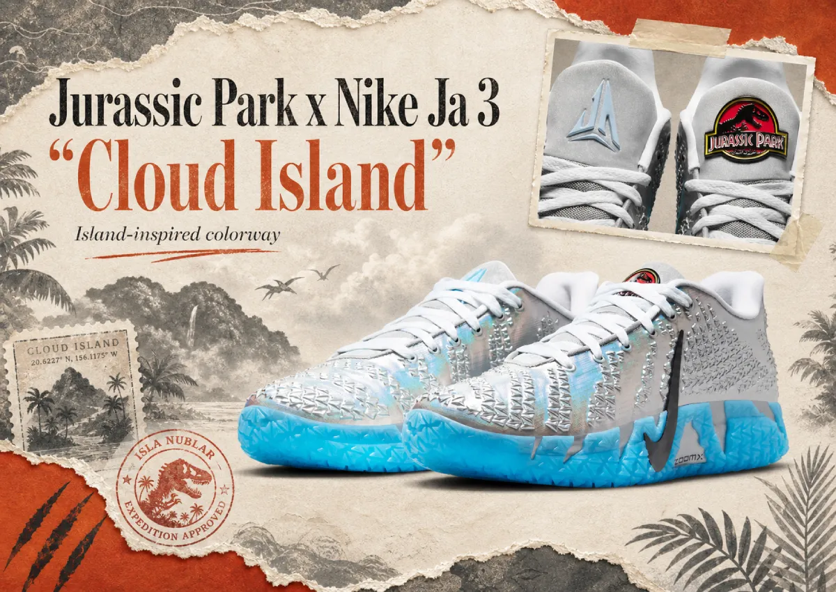 Jurassic Park x Nike Ja 3 “Cloud Island” Releases May 7th
