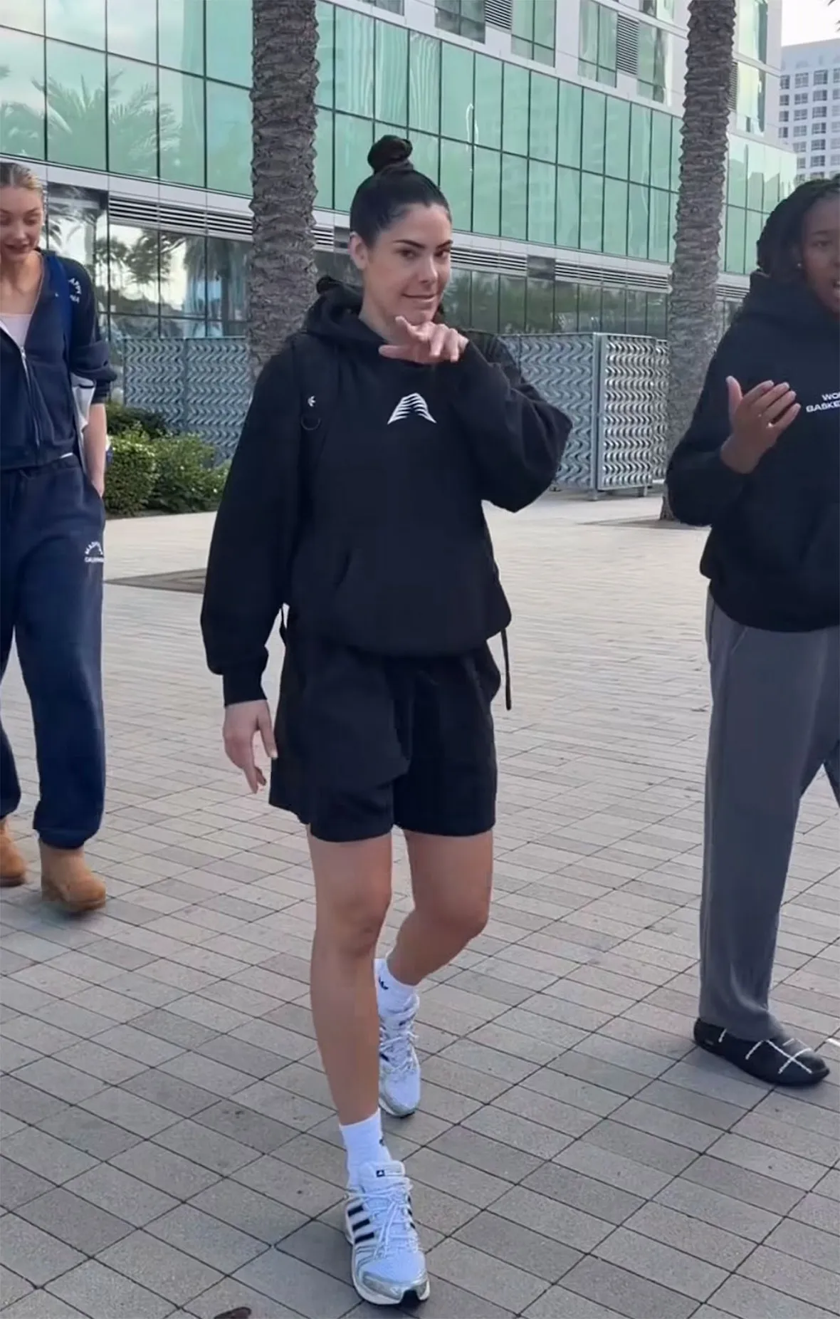 Kelsey Plum wearing adidas after leaving Under Armour