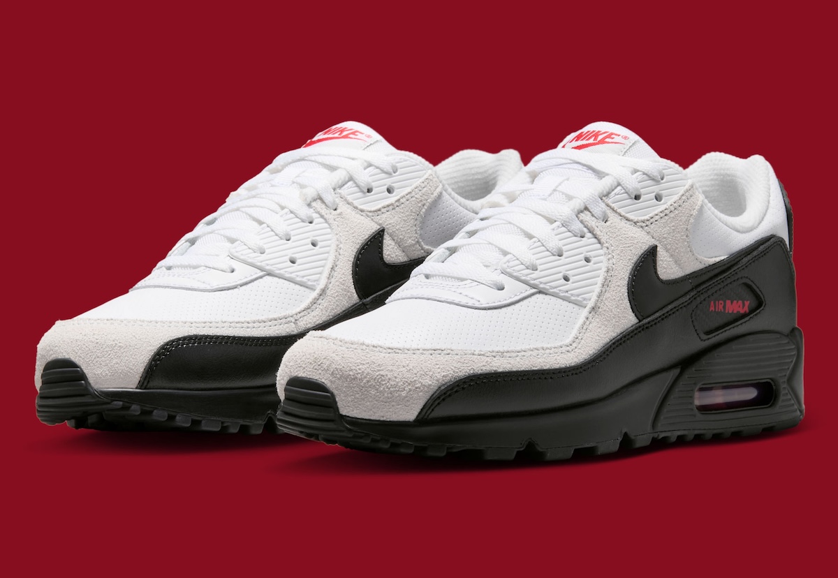 Nike Air Max 90 “White/Black” Pops With Red Branding