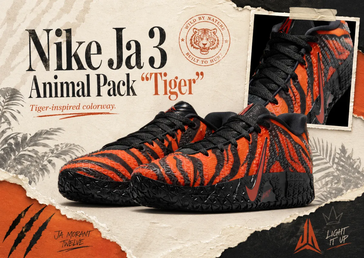 Nike Ja 3 Animal Pack “Tiger” Releases July 2026