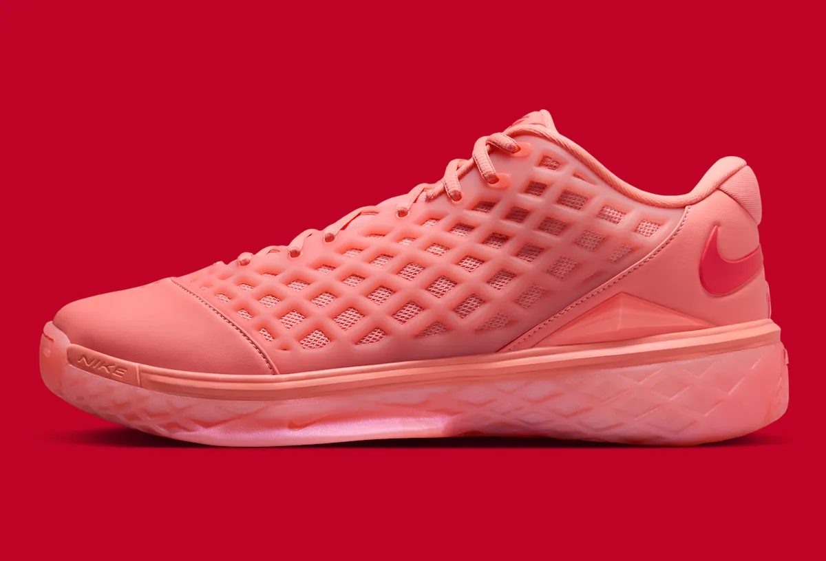 Nike Kobe 3 Low Protro in Atomic Pink monochromatic colorway, shown from multiple angles with full coverage across upper, midsole, and outsole - detail view 3