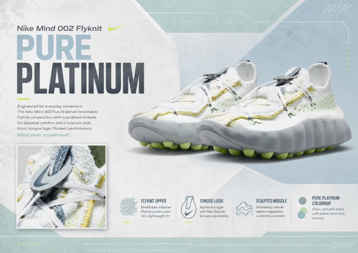 Official Photos of the Nike Mind 002 Flyknit “Pure Platinum”
