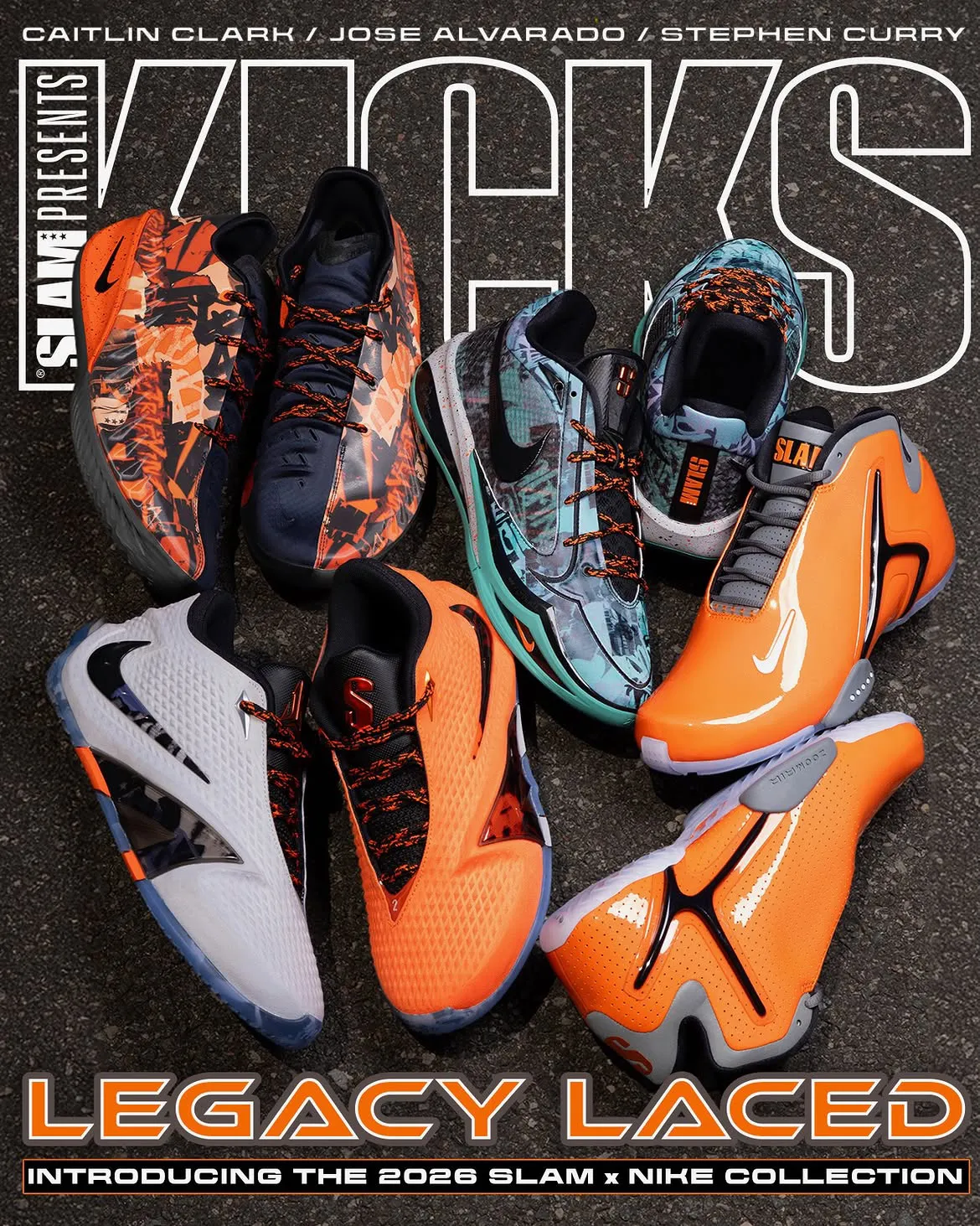 SLAM x Nike Basketball Collection featuring Sabrina 4, Ja 4, GT Cut 4, and Hyperflight with New York graffiti graphics and safety orange colorways - detail view 2