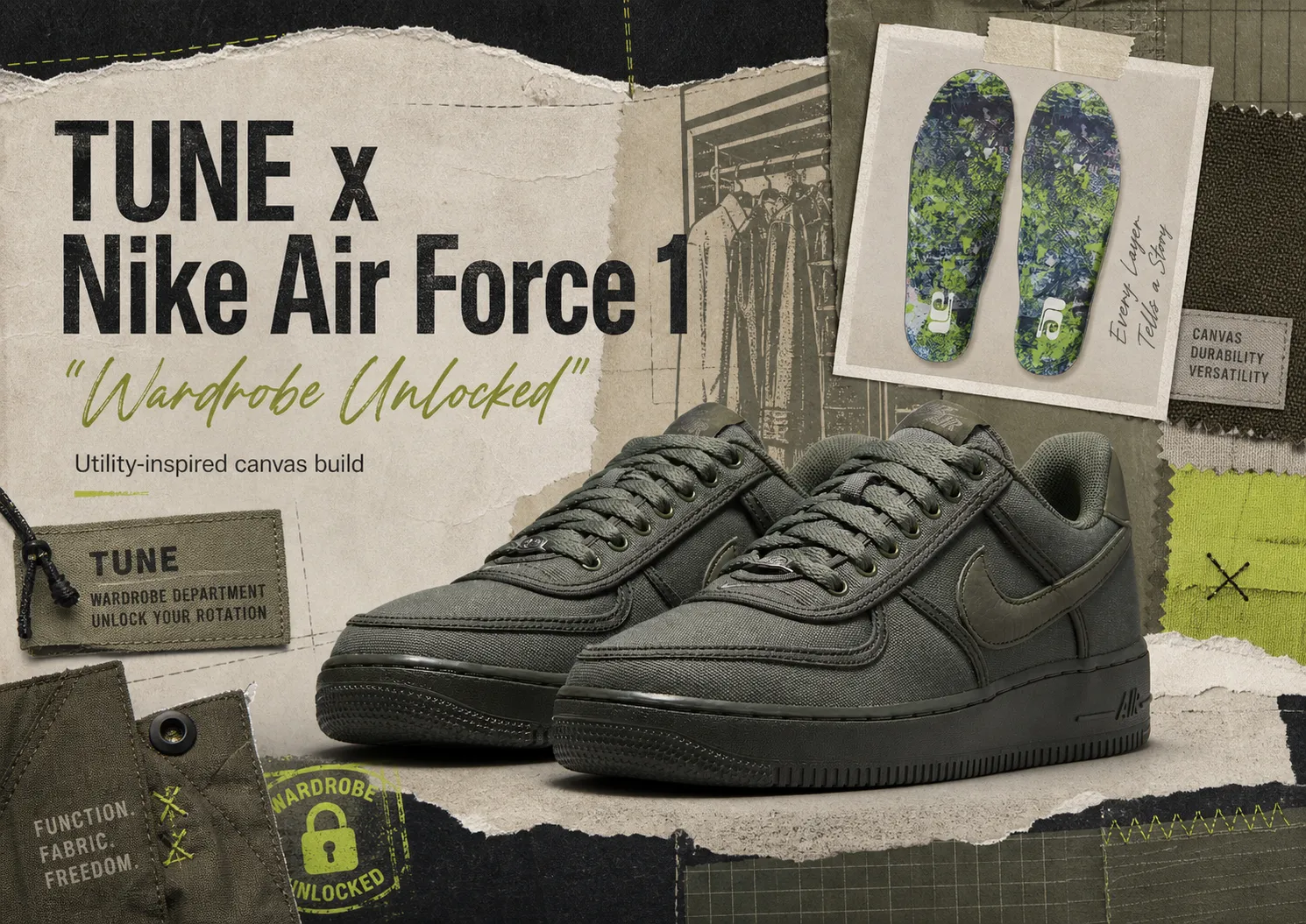 Official Photos of the TUNE x Nike Air Force 1 “Wardrobe Unlocked”