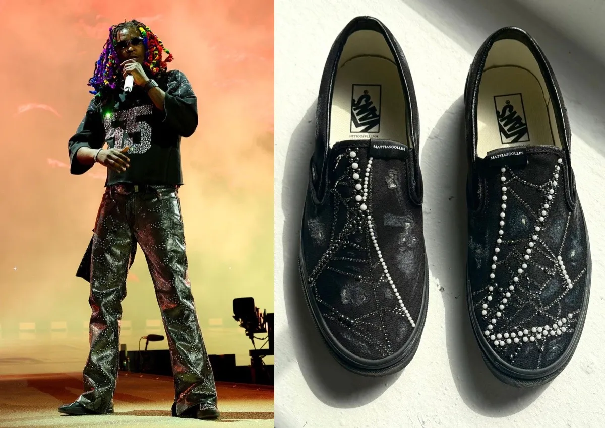 Young Thug Wears Custom Sp5der x Vans Slip-Ons At Coachella