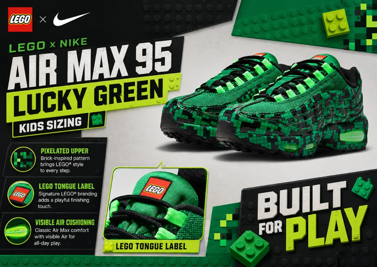 LEGO x Nike Air Max 95 “Lucky Green” Releases June 2026