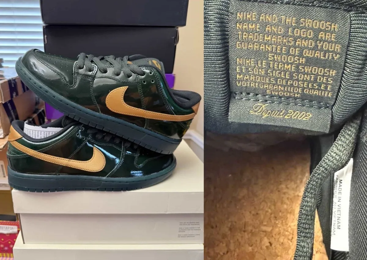 Nike SB Dunk Low “Green Patent” Reveals 25th Anniversary Details