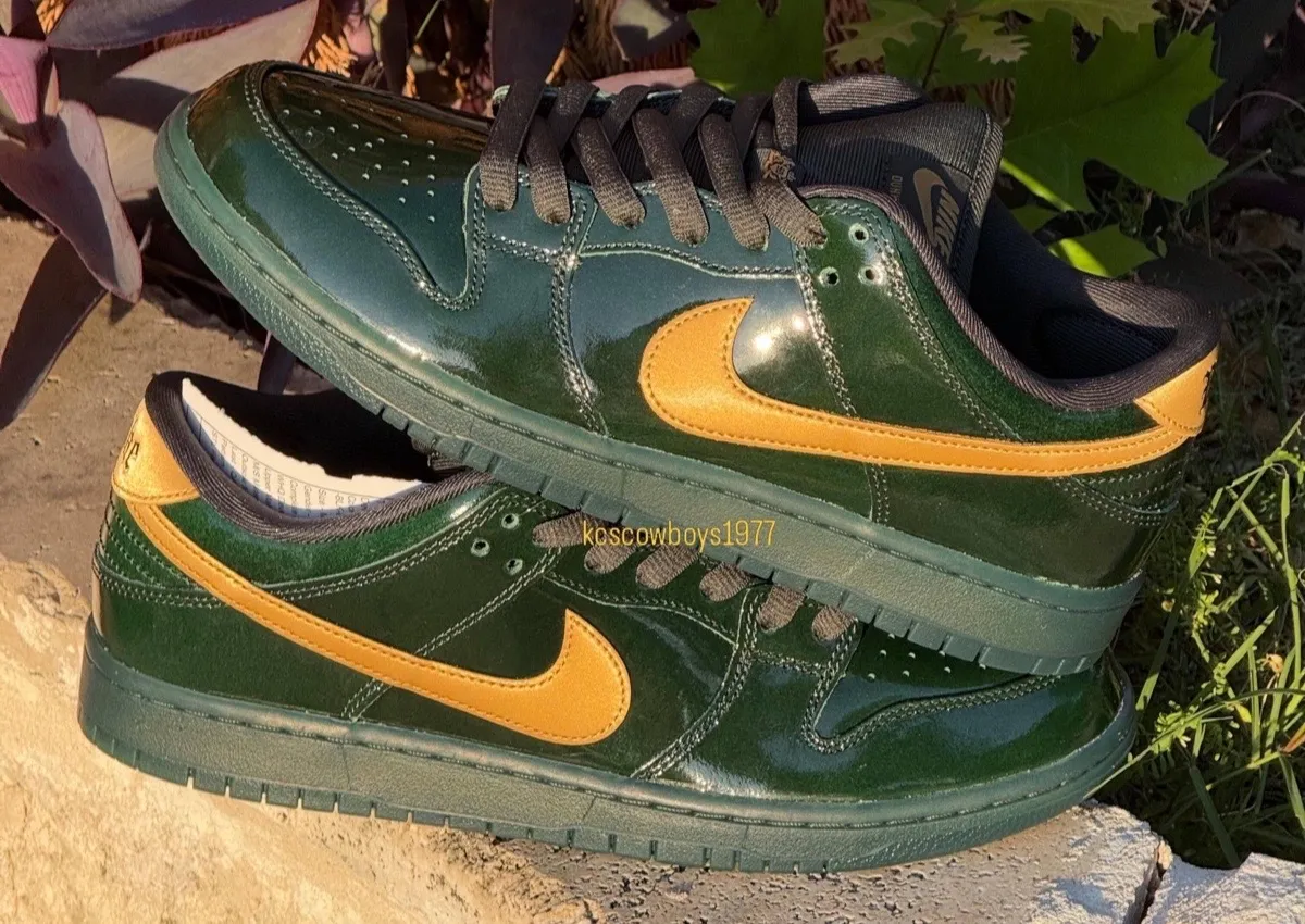 This Nike SB Dunk Low Goes Full “Green Patent” With Cork Insoles