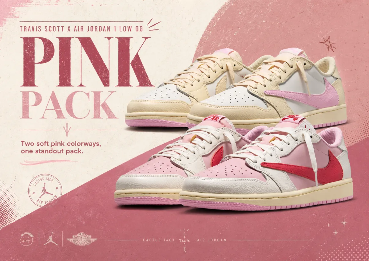 Travis Scott x Air Jordan 1 Low “Pink Pack” Releases May 29th