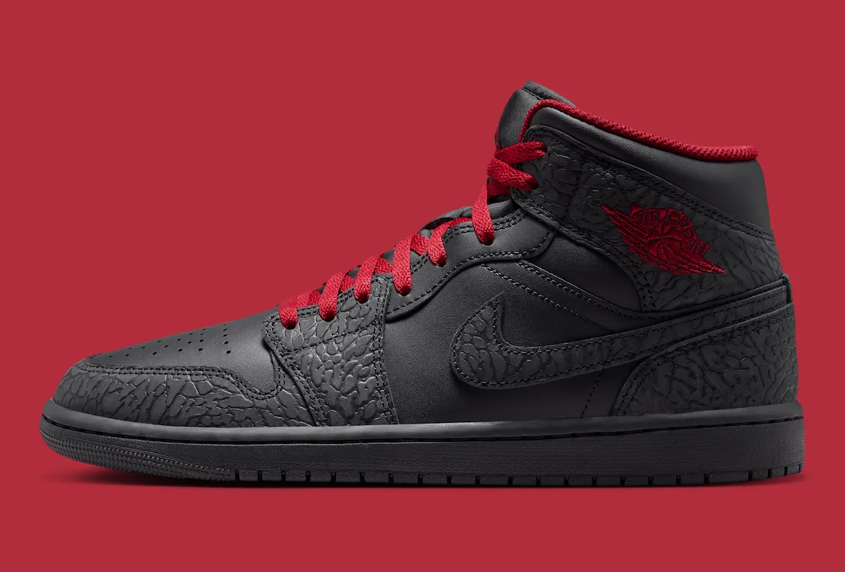 This Air Jordan 1 Mid Comes With Black Elephant Print Overlays