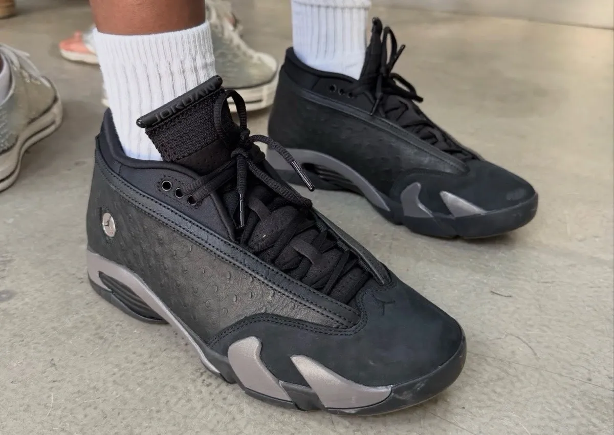Air Jordan 14 Low “Black Ostrich” From The “Black Pack” Revealed