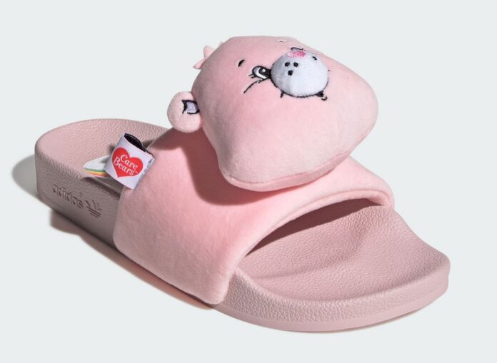 Care Bears x adidas Adilette Slide Gets A Plush Pink Makeover