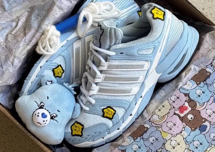 Grumpy Bear からインスピレーションを受けた Care Bears x adidas Adistar Control 5