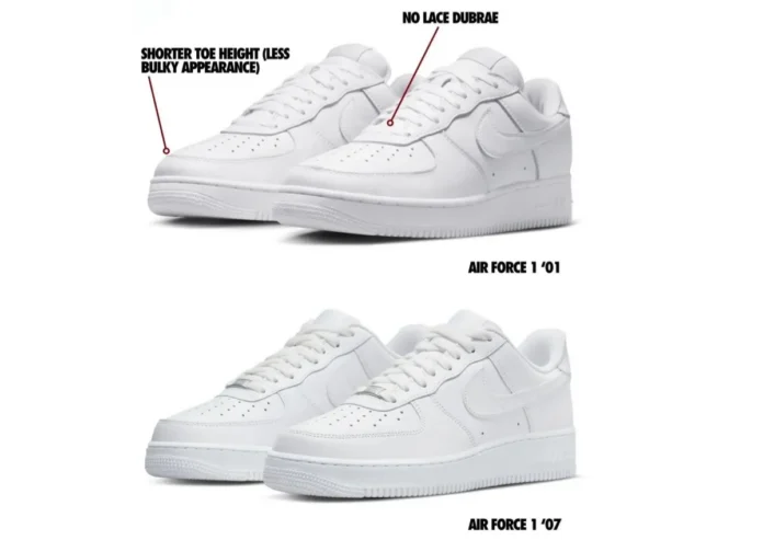 Nike Air Force 1 ’01 vs. ’07 Comparison