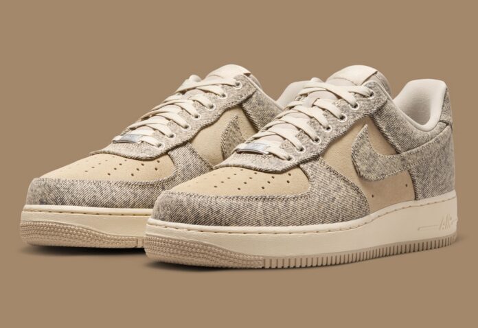 Nike Air Force 1 Low “Desert Khaki Denim” Mixes Suede and Washed Denim