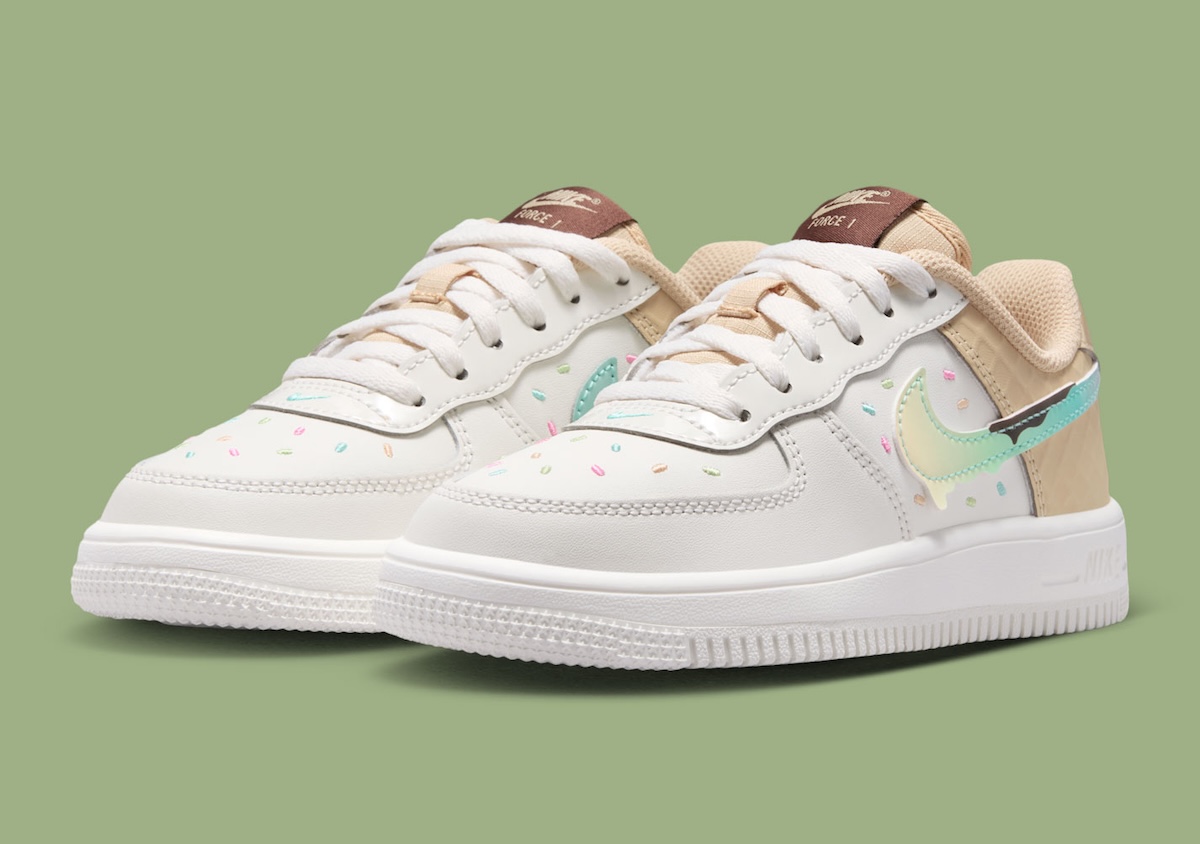 Nike Air Force 1 Low GS “Ice Cream” Features A Melting Swoosh