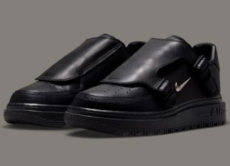 Nike Air Force 1 Low Luxe “Black” Gets A Monk Strap Style