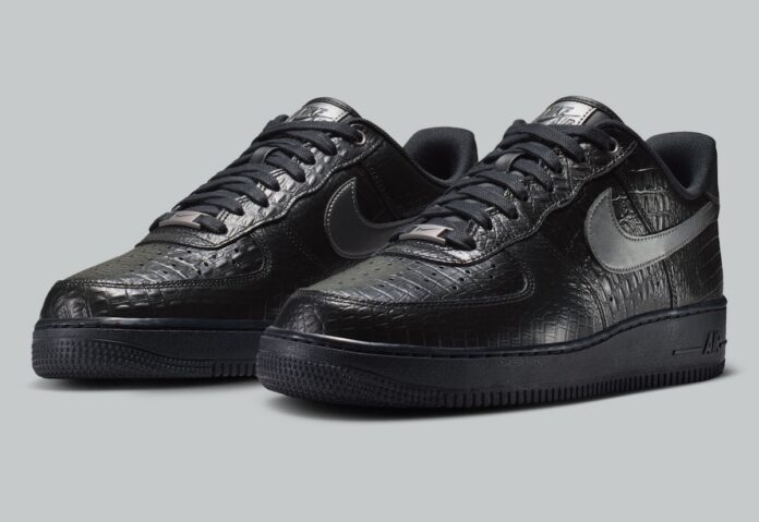 Nike Air Force 1 Low Arriving With Premium “Triple Black Croc” Makeover