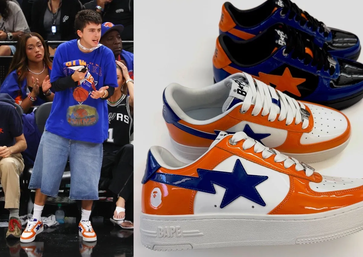 Timothee Chalamet Gets Exclusive BAPE STA “Knicks” Sneakers