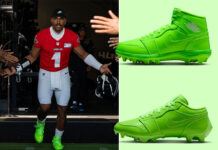 Jalen Hurts Debuts Air Jordan 1 TD “Electric Green” Cleats