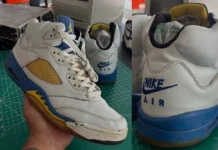 Air Jordan 5 “Laney” Sample Surfaces With Nike Air Heel Branding