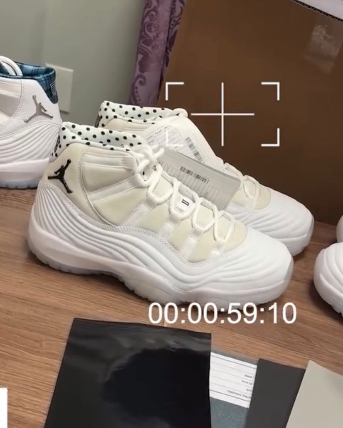 Boyz II Men Air Jordan 11 design samples showing wave graphics, plaid, and polka dot prototypes from the collaborative project - detail view 5