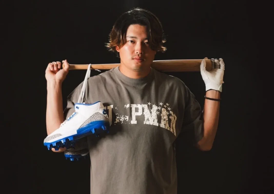 Munetaka Murakami in Jordan Brand apparel, officially signed to roster alongside Aaron Judge and Mookie Betts - detail view 1