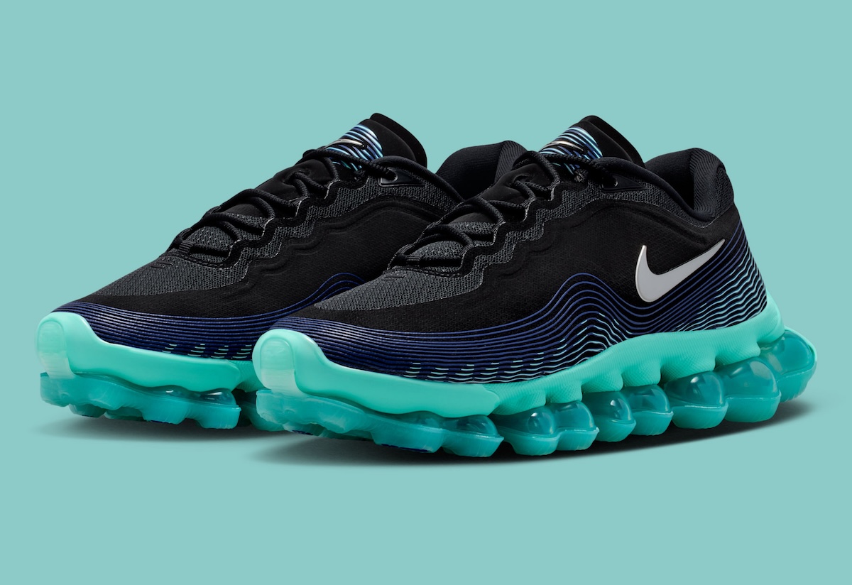 Nike Air Liquid Max “Black/Radiant Blue” Gets Wild With Aurora Green Bubbled Cushioning