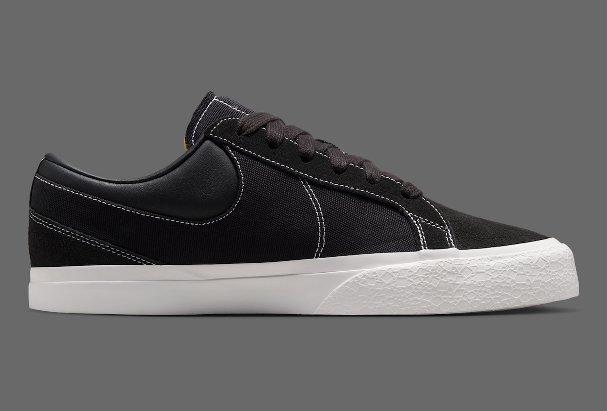 Nike Blazy sneaker with exaggerated heel-drag sole detail, canvas upper with contrast stitching logo outline - detail view 4