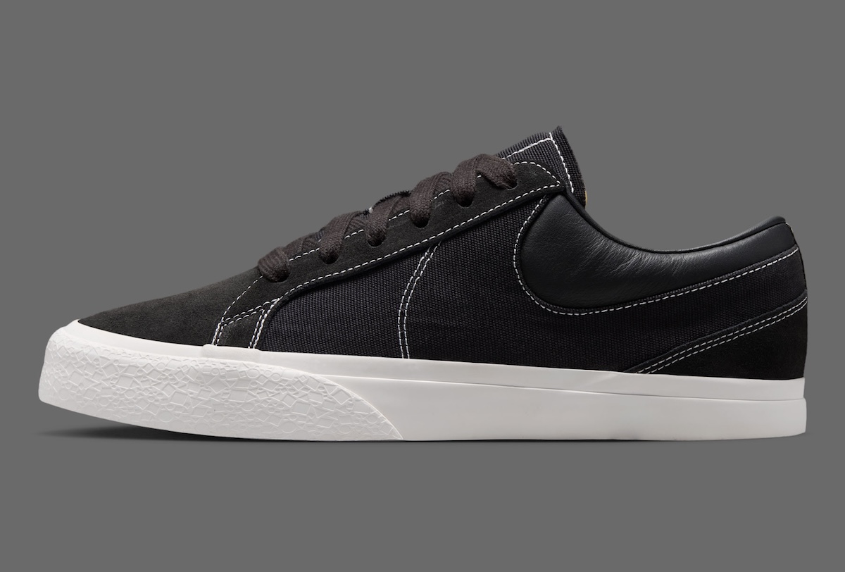 Nike Blazy sneaker with exaggerated heel-drag sole detail, canvas upper with contrast stitching logo outline - detail view 3