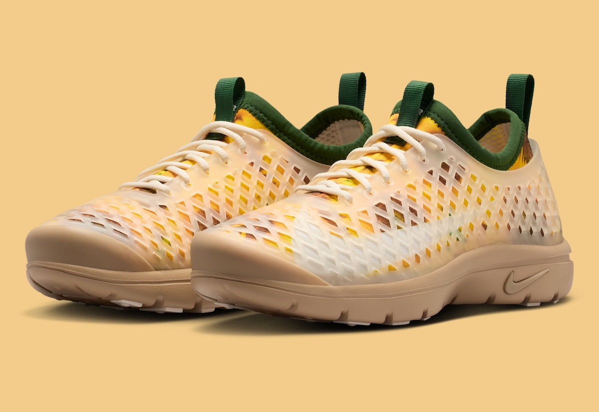 Nike Rejuven8 Run Sunflower with removable translucent cage and full floral print upper - detail view 2