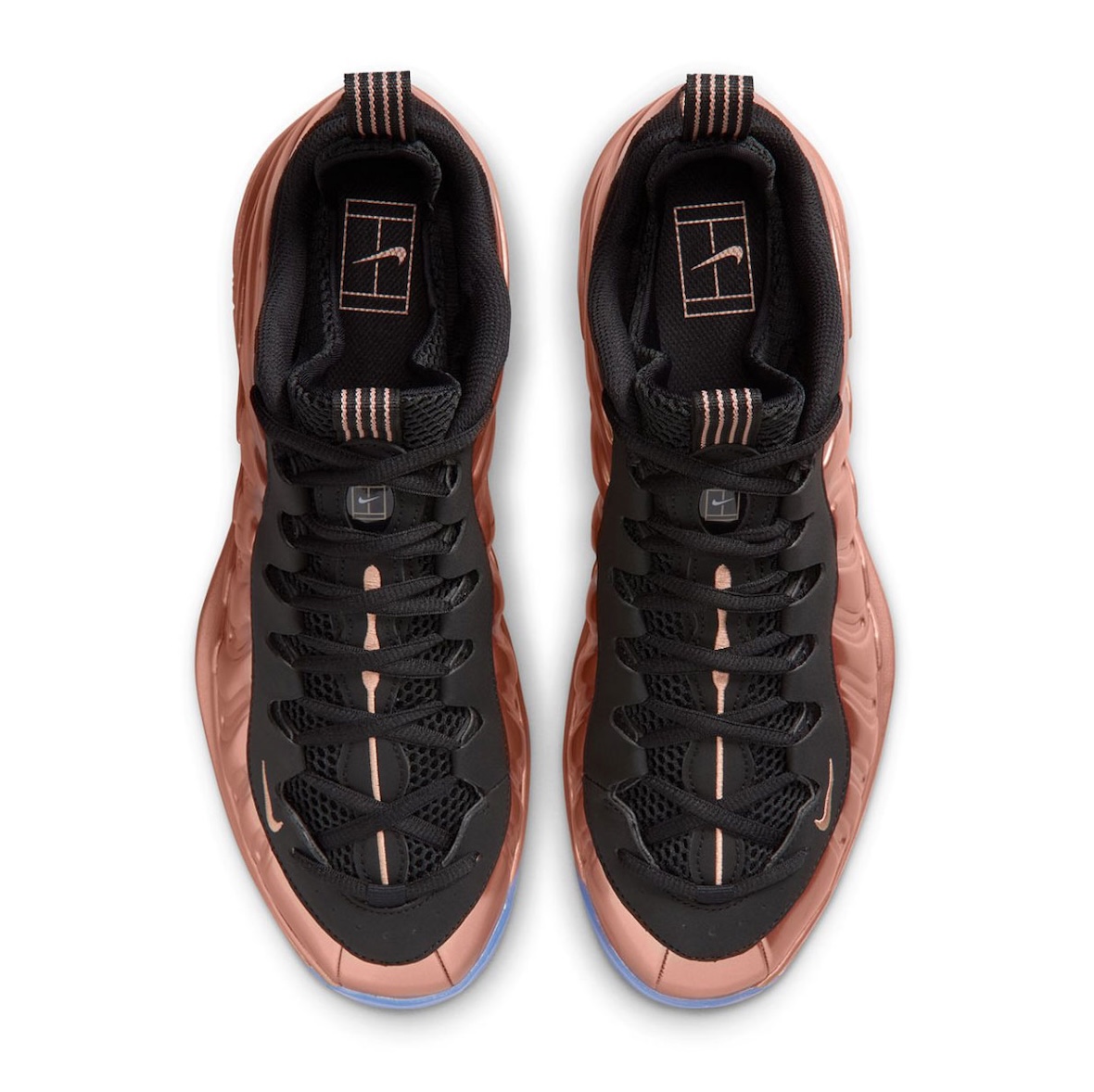 Nike Vapor X Posite in Copper colorway, side profile showing molded Foamposite upper and tennis-inspired lower silhouette - detail view 5