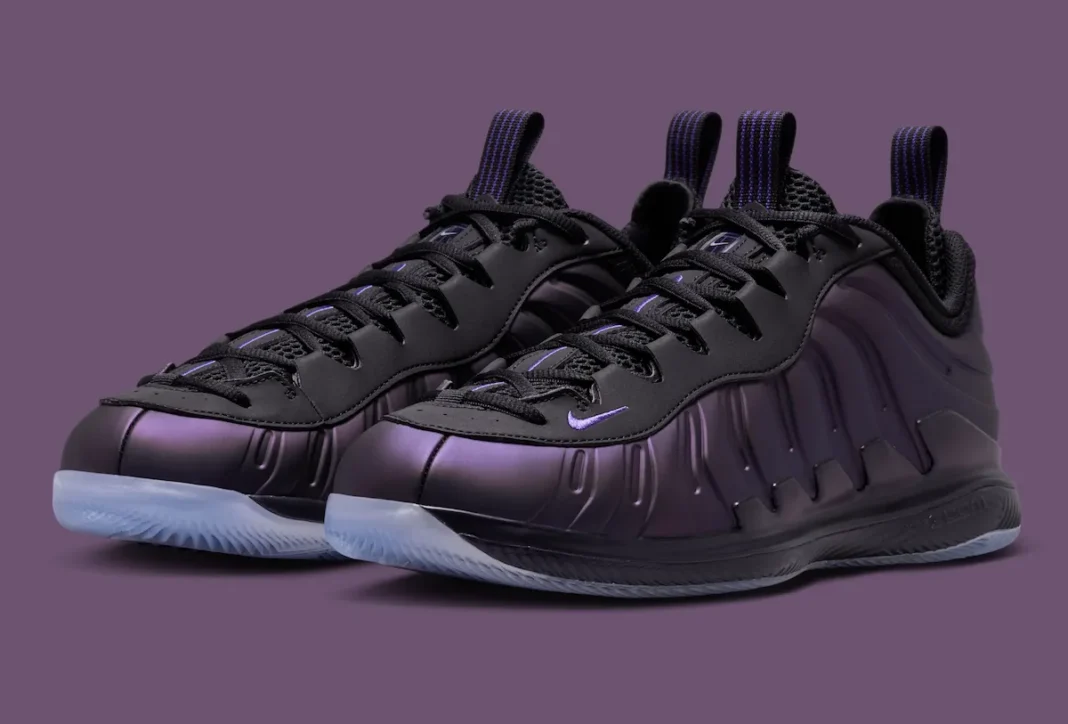 Nike Vapor X Posite Eggplant in royal purple with black accents and translucent sole plate - detail view 1