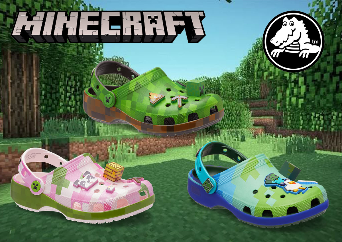 Minecraft Crocs Bring Grass Block, Cherry Blossom and Chicken Jockey to the Classic Clog