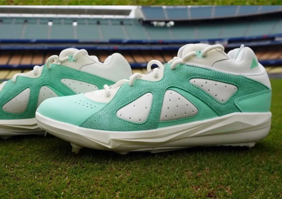 Kiké Hernández Debuts Bad Bunny adidas BadBo 1.0 “Mint Green” Cleats