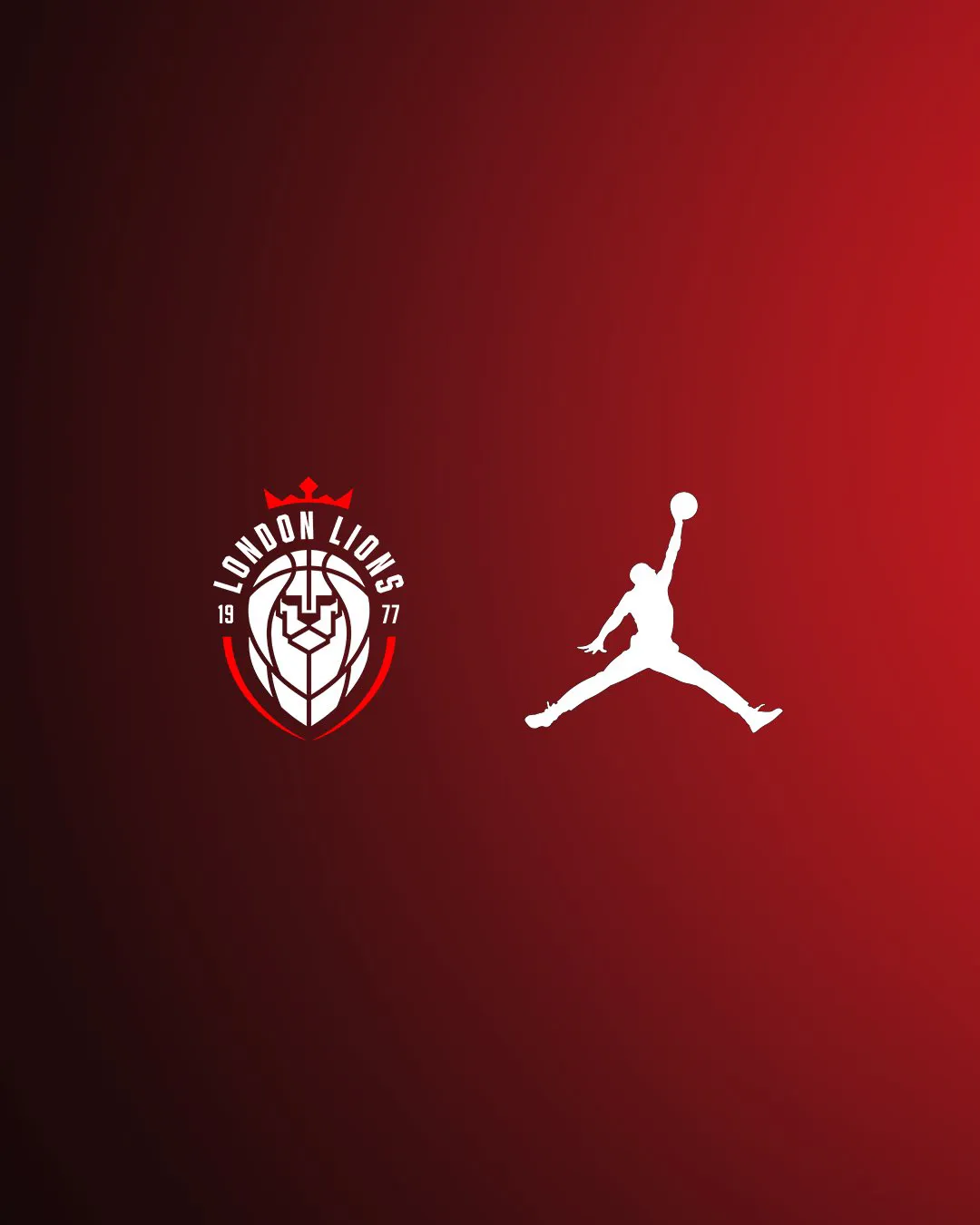 Jordan Brand and London Lions partnership announcement featuring Jumpman logo and Lions team branding - detail view 2