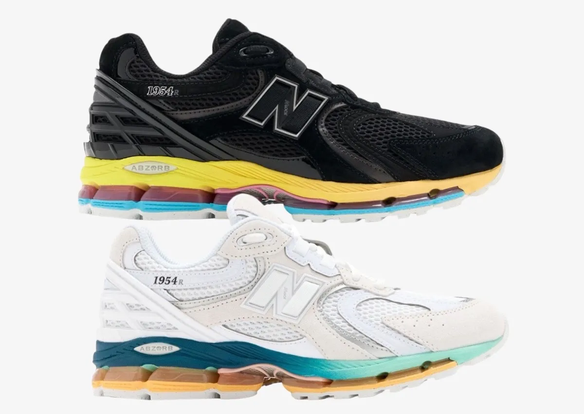 New Balance 1954R “Tropical” Pack Mixes Bright Soles With Black and White Uppers