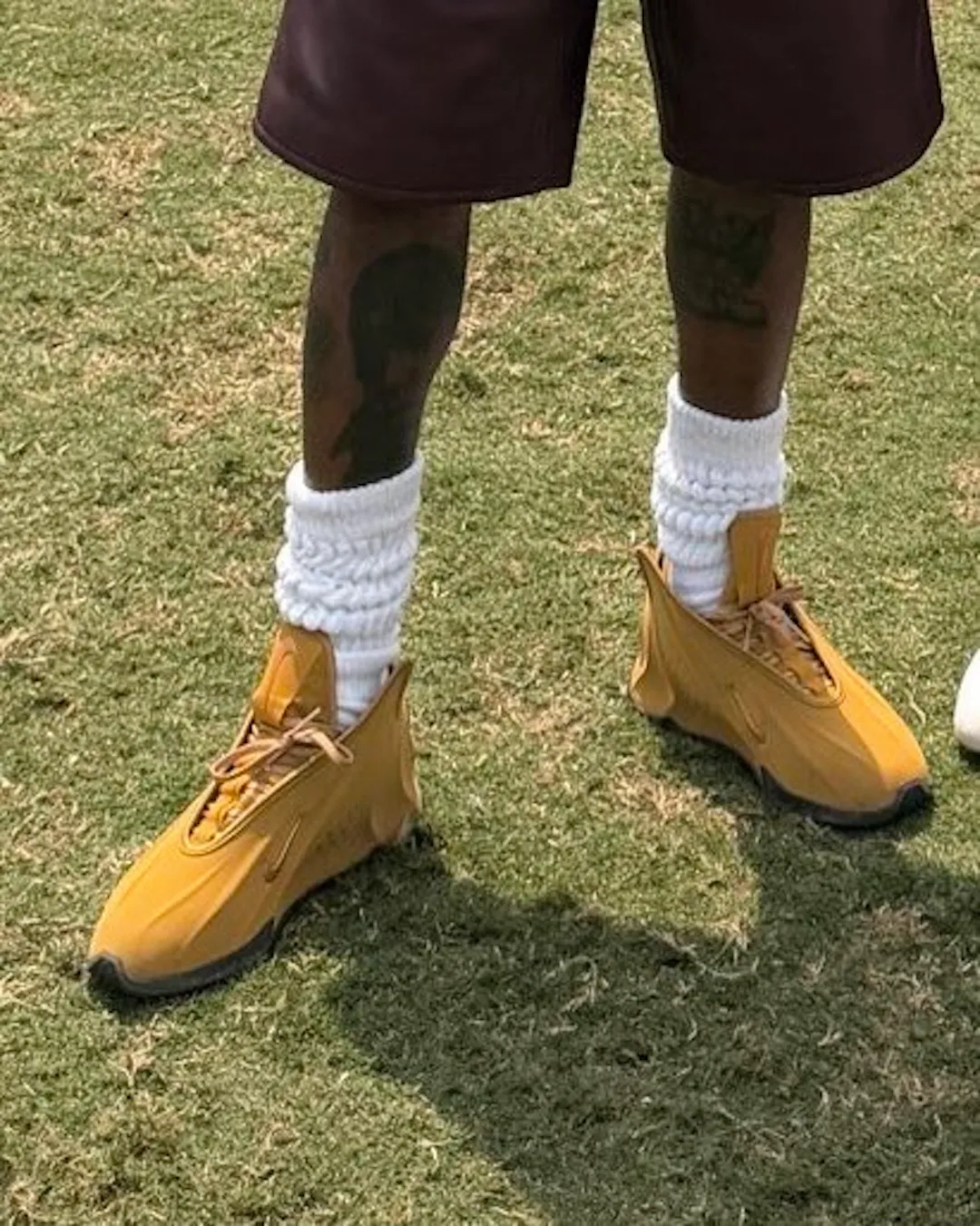 Nike GT Future Surfaces in Wheat Suede at Training Camp - detail view 3
