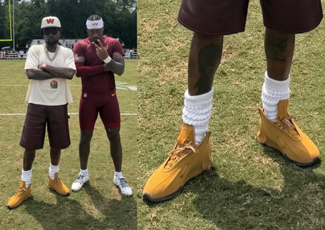 Nike GT Future Surfaces in Wheat Suede at Training Camp - detail view 1