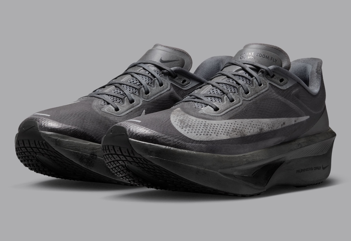 Nike Zoom Fly 6 Berlin Marathon in dark grey and black with light grey Swoosh, lateral view - detail view 2