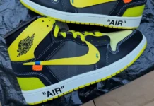 Off-White x Air Jordan 1 High OG “Black/Lightning” Sample Surfaces