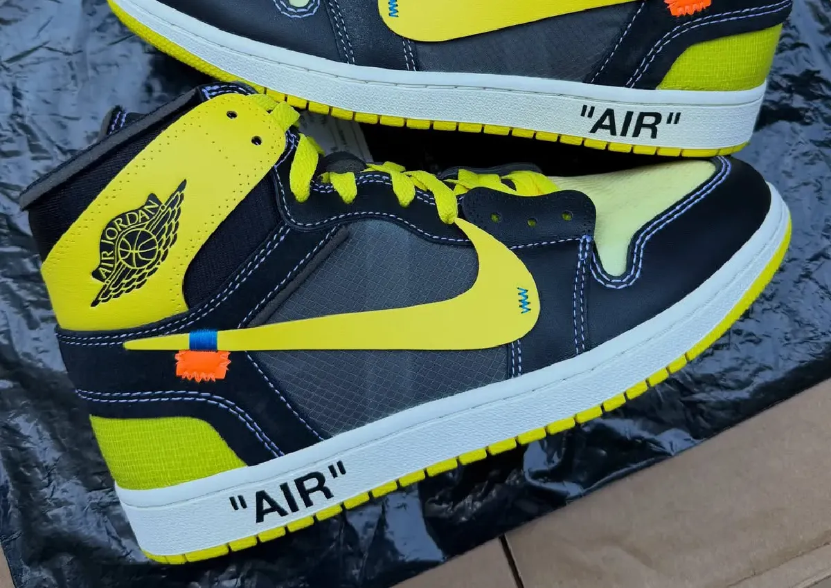 Off-White x Air Jordan 1 High OG “Black/Lightning” Sample Surfaces